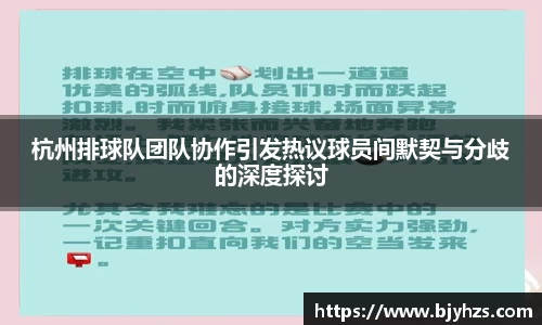 杭州排球队团队协作引发热议球员间默契与分歧的深度探讨